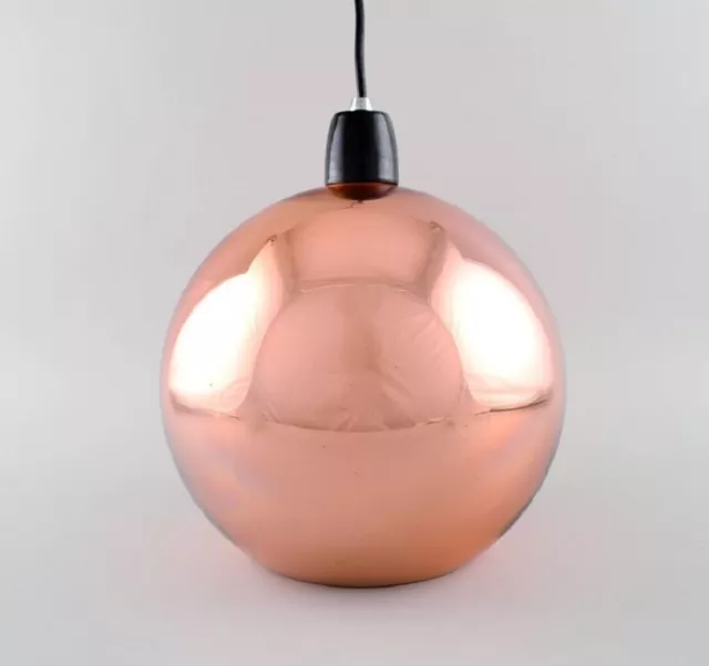 Tom Dixon,  British designer. Round copper-colored ceiling pendant.