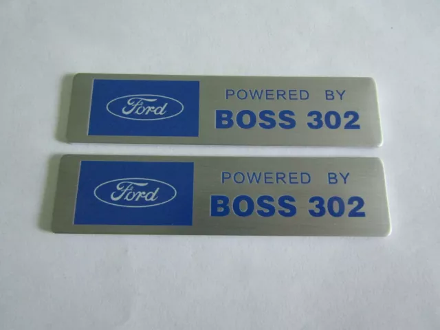 Ford Powered By Boss 302 1969 1970 2012 13 Engine Dash Valve Cover Plaques 2Pcs