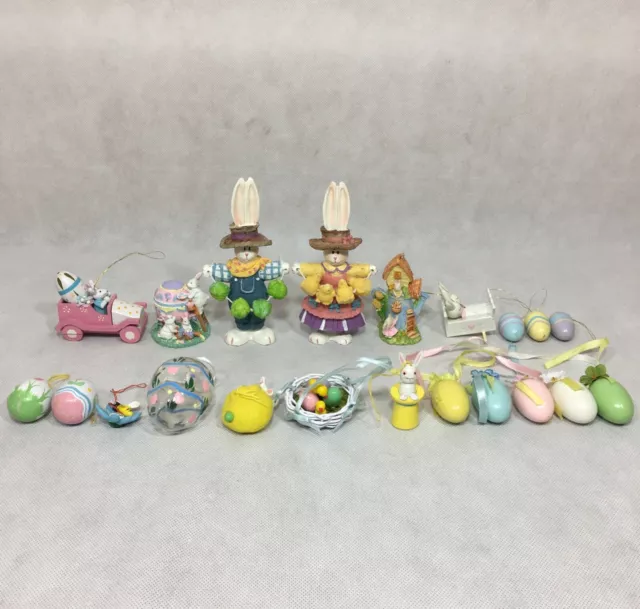 Easter Bunny Ornaments Decorations Lot Midwest Erzgebirge Enesco Russ Berrie
