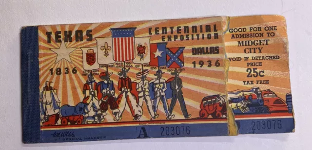 Vintage 1936 Texas Centennial Exposition Ticket Book