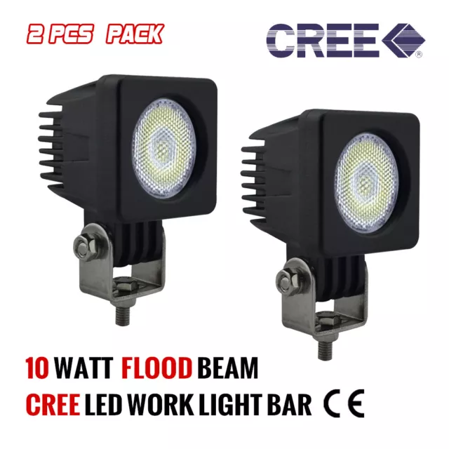 2 x 10W CREE LED FLOOD WORK LIGHT BAR OFFROAD MOTORCYCLE DRIVING LAMP 4WD ATV