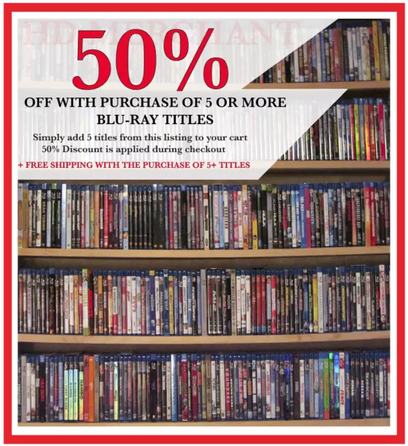Lot 2 Blu-rays 50% OFF WITH PURCHASE OF 5 OR MORE BLU-RAY TITLES + Free Shipping