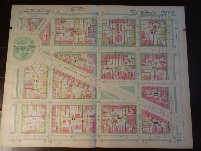 1892 Map of NW DC - East of Wash Circle-Rare large property specific detail.