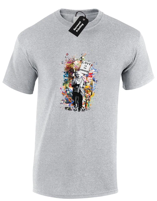 Camicia Uomo Einstein Banksy Divertente Graffiti Urban Art Fan Street Regalo Top
