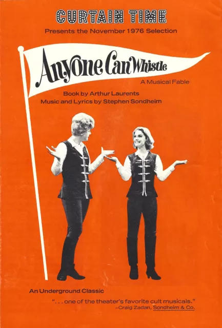 Stephen Sondheim "ANYONE CAN WHISTLE" Angela Lansbury 1964 FLOP Book Club Flyer
