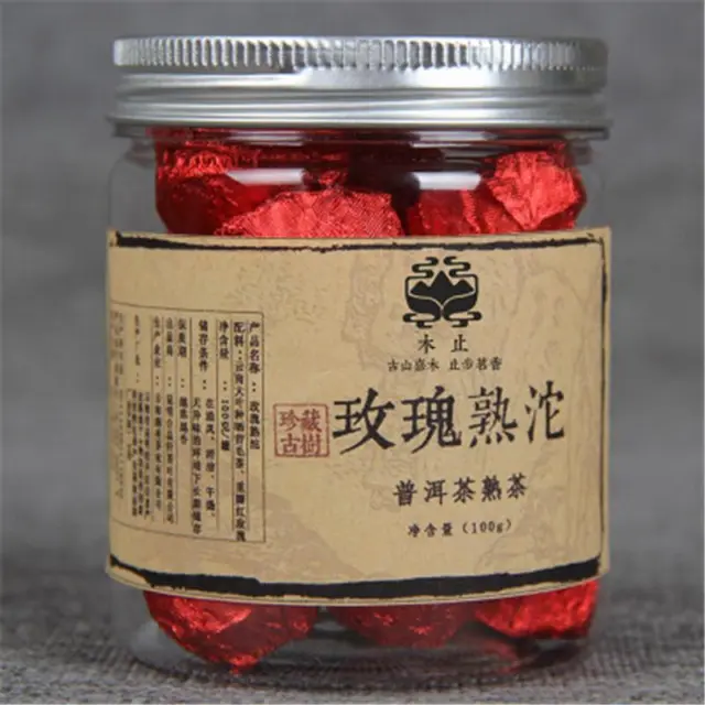 100g Yunnan Canned Rose Puer Small Tuocha Organic Rose Puerh Tea Pu Er Ripe Tea