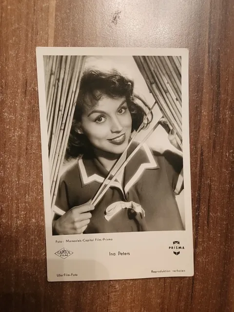 Autogrammkarte Film Ina Peters/Echtfoto/1950er/Ufa Film Foto/SW-Foto/Original