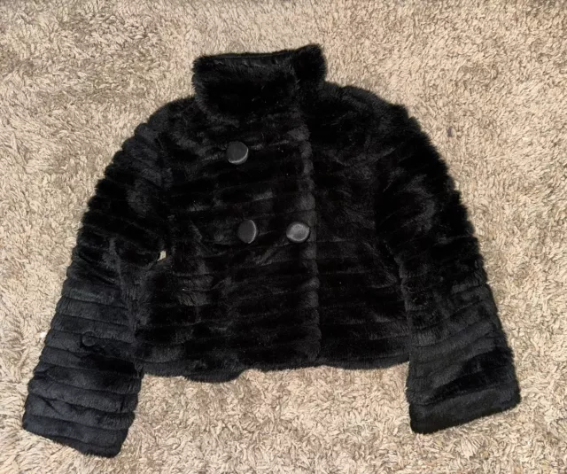 Girls Faux Fur Dollhouse Jacket with Pockets 5/6