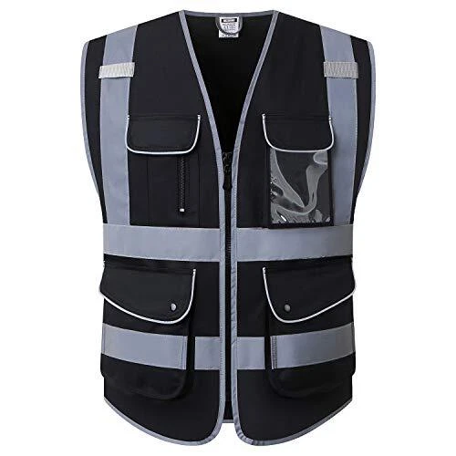 Class 2 Retro-Reflection Safety Vests 9 Pockets and Front Zipper ANSI/ISEA