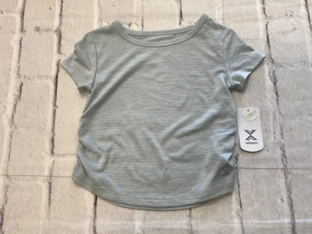 Xersion Antimicrobial Quick-Dri T-Shirt, Little Girl's Size XXS, Gray MSRP $20