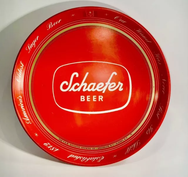 Vintage Schaefer  Beer Brewing Company Albany NY Barware Canco Metal Tray