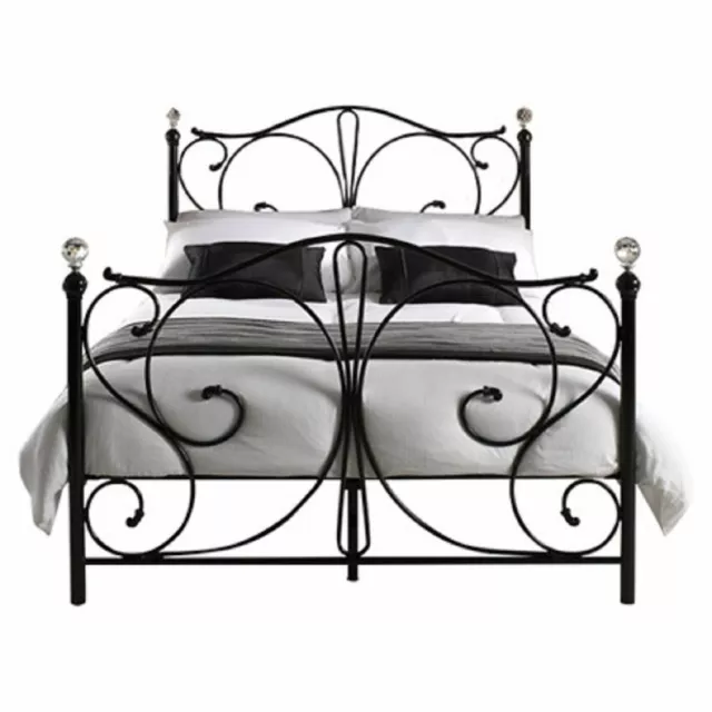 3ft 4ft 4ft6 Double Single - Sturdy and Stylish Metal Bed Frame - Black or White