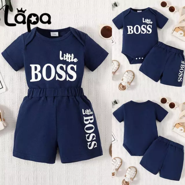 Toddler Baby Boy Tracksuit Set Kid Romper Tops+Shorts Pants Outfit Party Clothes