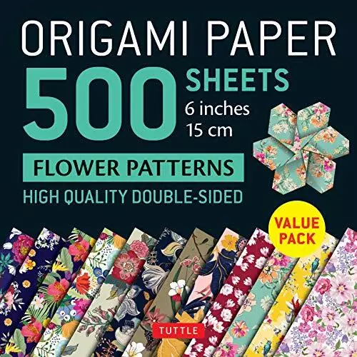 Origami Papier 500 Blatt Blumenmuster 6" (15 cm): Tuttle Origami Papier: Hoch-