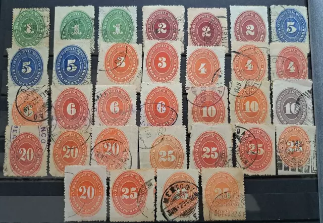 MEXICO . Lote de sellos antiguos de la serie cifras .