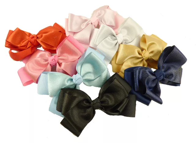 Large Bow Hair Clips Sparkly Glitter Double Bow Beak Clip In various Colour