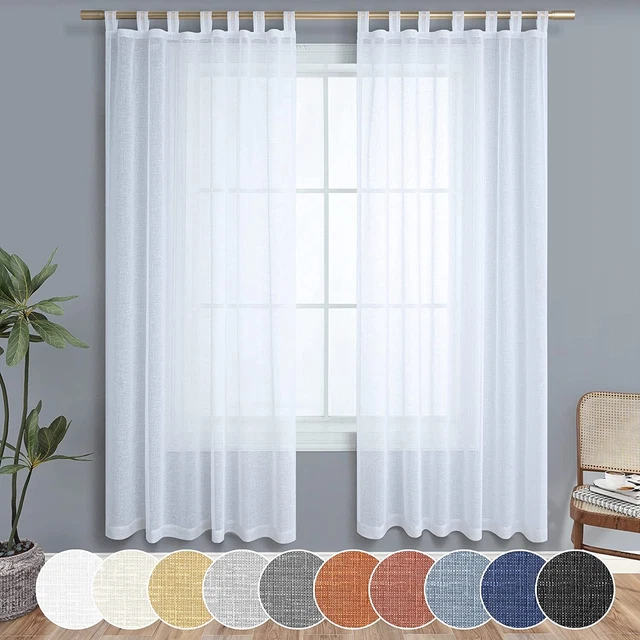 KOUFALL Burnt Orange Sheer Curtains 84 Inches Long for Living Room 2 Panels Set