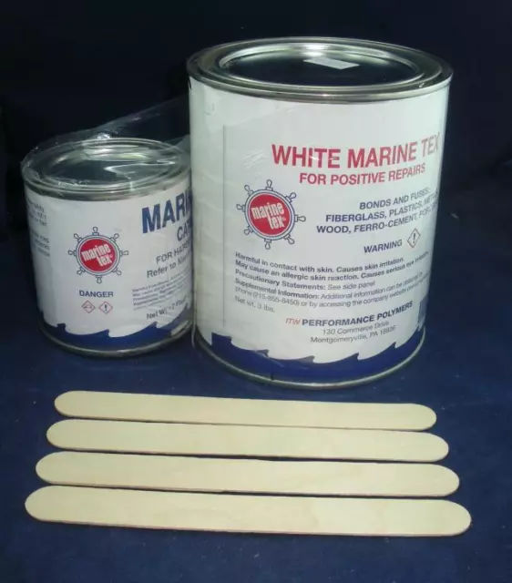 MARINE-TEX RM306K EPOXY Putty Repair Kit White 14 oz with 4 Mixing