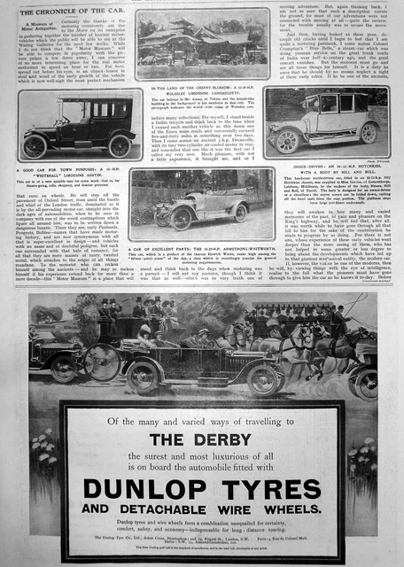 Antique Print Whitehall Limousine Austin Armstrong Whitworth Hotchkiss 1912