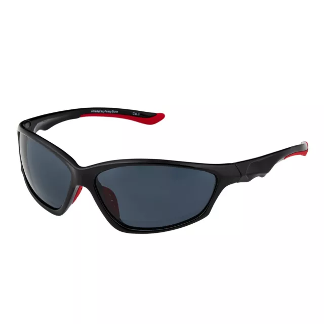Black Sport Kids Childrens Wraparound Sunglasses Girl Boy Glasses UV400 10-16yrs