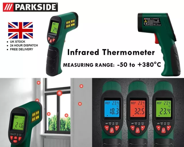 Parkside Digital Laser Infrared Thermometer Temperature Gun - PTIA 1,**BRAND NEW
