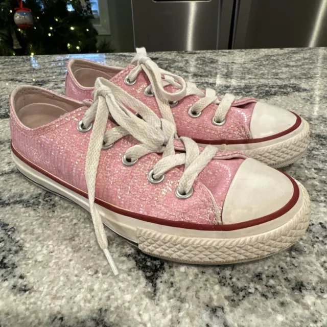 CONVERSE ALL STARS pink gold glitter stars eur 28 UK 10 Strap kids