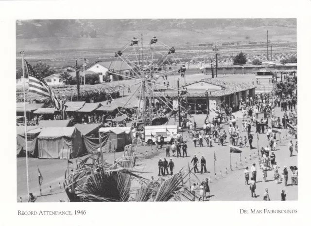 (19148) Postcard Del Mar Fairgrounds Record Attendance 1946 MODERN POSTCARD