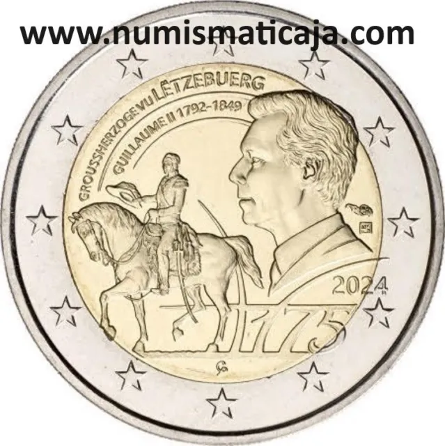 LUSSEMBURGO - 2 Euros Commemorativi 2024 " Morte di Guillaume II "  UNC