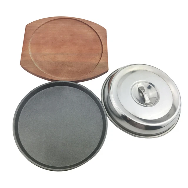 Stovetop Grill Nonstick Pan Western Food Cover with Lid Server Disk