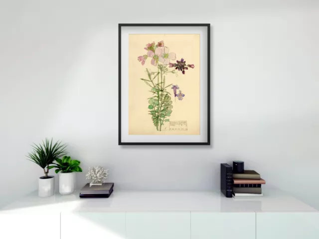 Set of 4 Rennie Mackintosh black / white FRAMED PRINTS A4 digital 11 x 14 frames