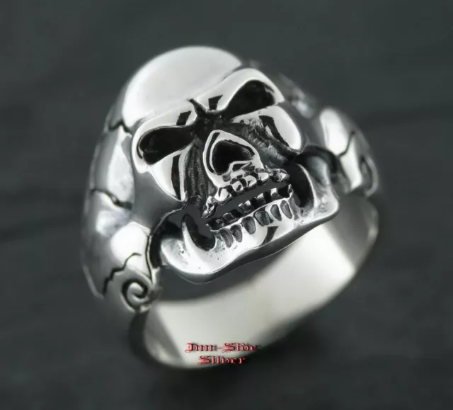 Ring Silberring Gothic TOTENKOPFRING Rockabilly Totenkopf Silber 925 Skullring