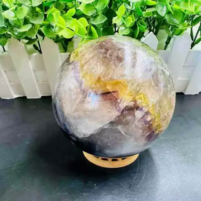 1190g Natural Fluorite Quartz Sphere Crystal Energy Ball Reiki Healing Gem