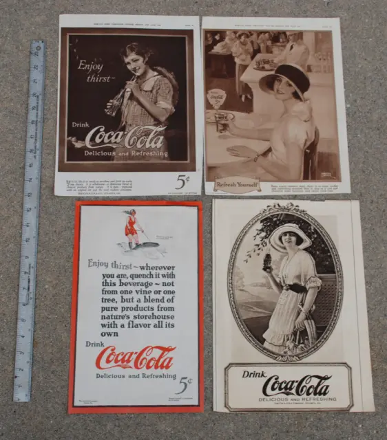 4 Original 1924 COCA-COLA Coke Woman's Home Companion Magazine Ad Advertisement