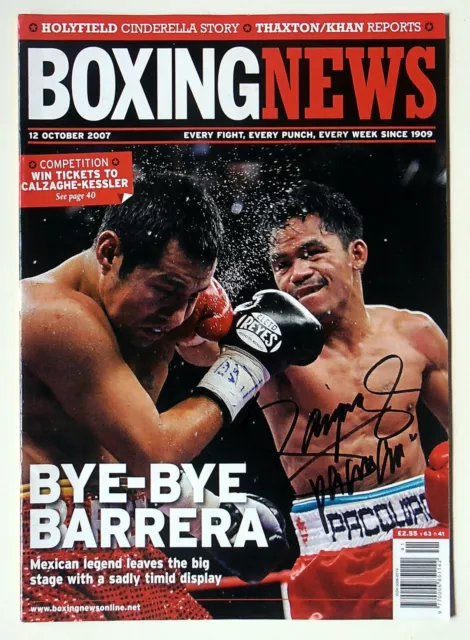 MANNY PACQUIAO Signed BOXING NEWS (12th October 2007) Team Pac Cert 10D