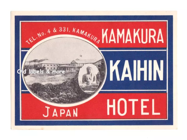 x3863 Kaihin Hotel Kamakura JAPAN luggage label Kofferaufkleber