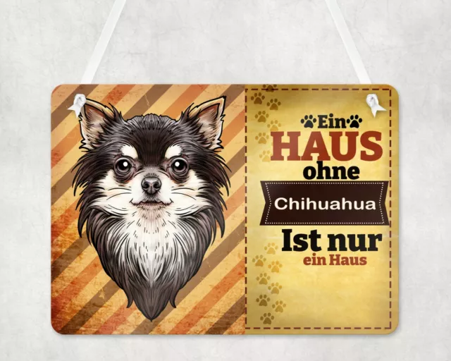 Warnschild Türschild Schild Eingangsschild Wetterfest Chihuahua Hund Spruch Fun