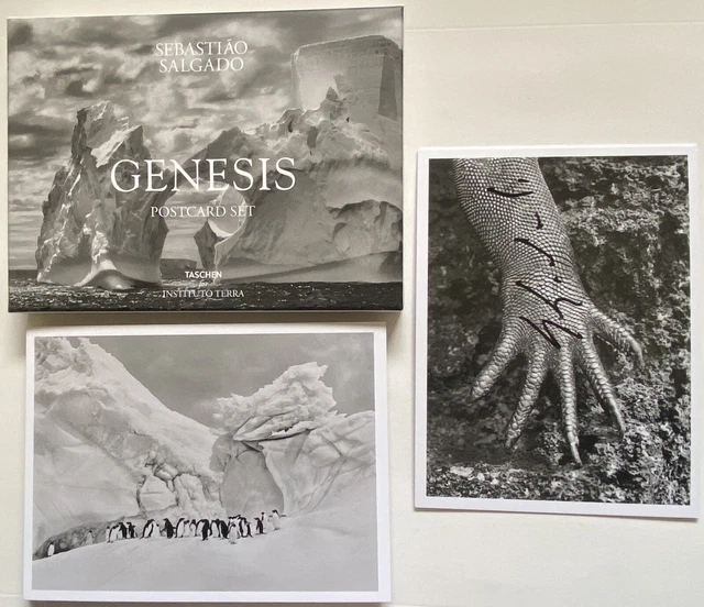 Sebastiao Salgado signiert GENESIS Postcards Unterschrift Signatur Autogramm