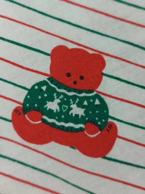 Christmas Cloth Napkins Teddy Bears Fabric Placemat Doily Table Linen 2 Vintage