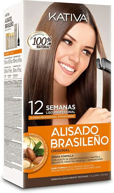 Kativa Keratin & Argan Oil Brazilian Hair Straightening No Formaldehyde Kit New