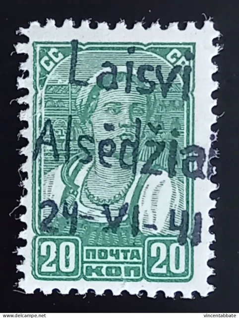 Deutsche Besetzung 1941 Litauen. "Alsedziai"Handstempel. Mi. 5