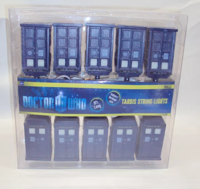 DOCTOR WHO TARDIS STRING LIGHTS INDOOR OUTDOOR 9 ft. - NEW IN PACKAGE