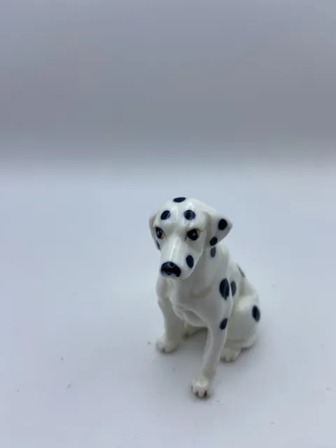 Vintage mini dalmation dog Figurine 3.2” bone china Made In Taiwan