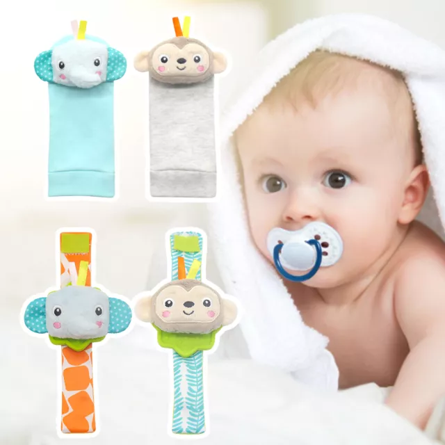 4pcs/set Baby Stockings Elephant Monkey Shape Wear-resistant Toddlers Rattle