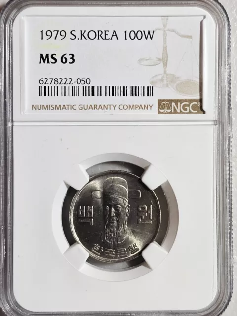 South Korea 100 Won 1979 NGC MS 63