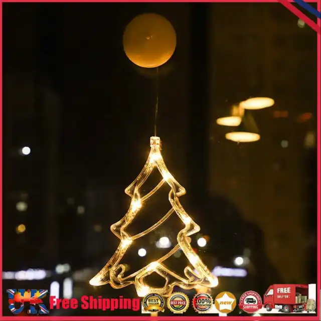 Lámpara colgante de cuerda para ventana de Navidad taza de succión vacaciones (árbol de Navidad) *Z