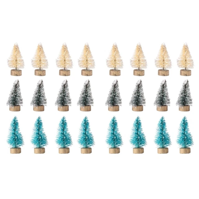24 Pcs Dollhouse Decor Christmas Mini Garden Ornament Tree Figure Fashion Xmas