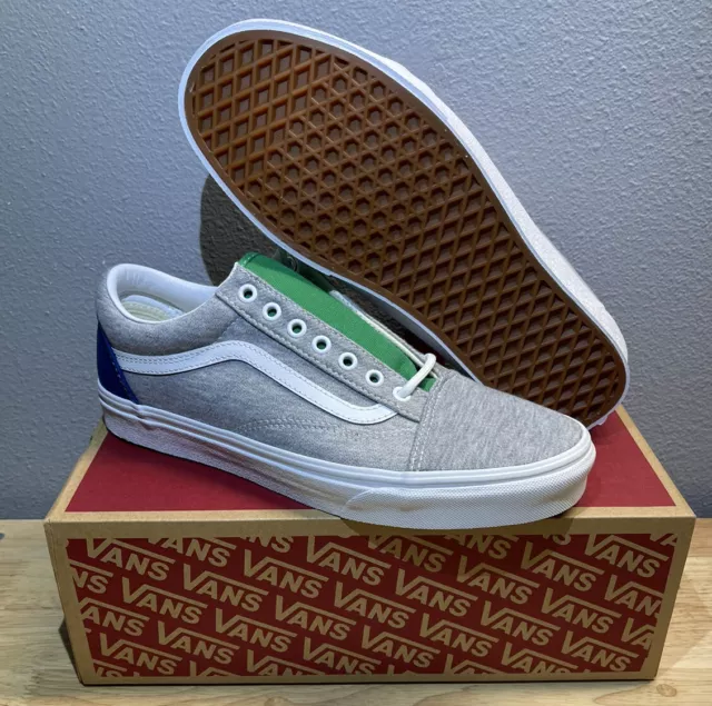 Vans Old Skool Coastal Grey True Wh Green Blue Skate Shoe Men SZ 12 New!!!