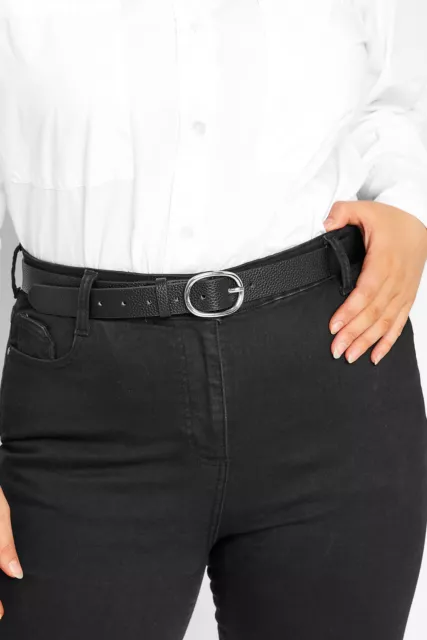 Yours Curve Women's Plus Size Oval Buckle Textured Belt