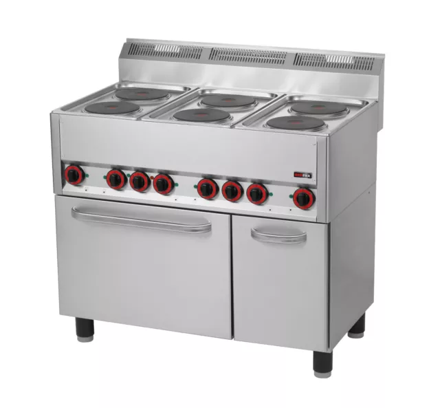 Gastro Elektroherd 6 Platten mit Backofen 15.13kW E-Herd Backofen Herd Umluft