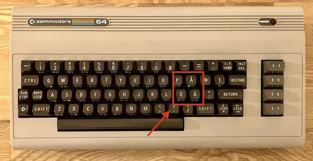 Commodore 64 C64 Breadbin with SWEDISH keyboard layout (working) + power supply Commodore 64 C64 Breadbin with SWEDISH keyboard layout (working) + power supply
